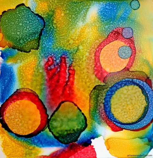 Underwater Play -alcohol inks on Yupo paper