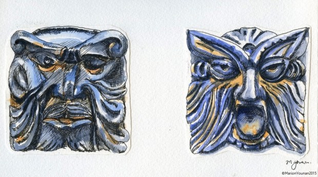 Faces of Palazzo Forani, Casperia