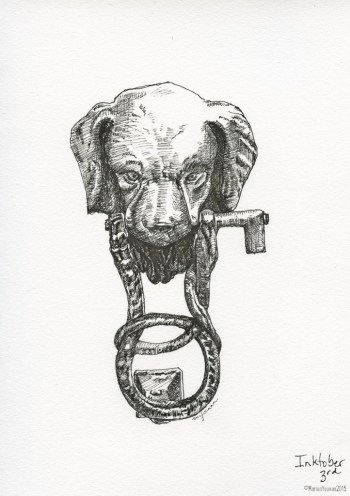 #inktober 3rd - Panicale Puppy door knocker