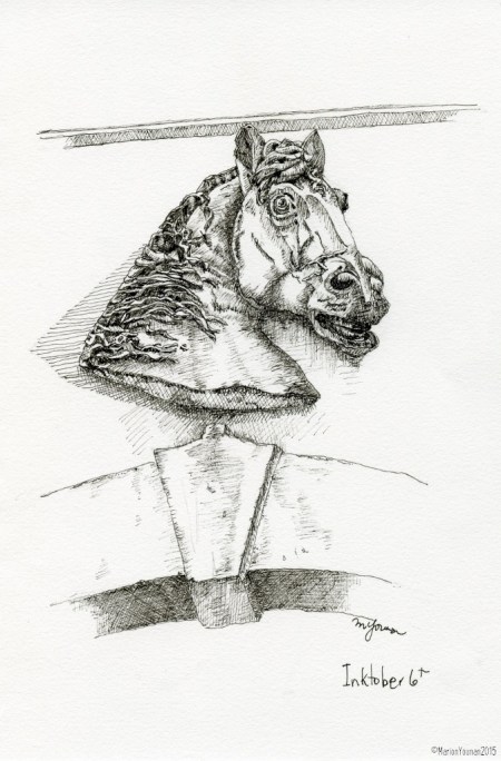 #inktober 6th - a horse sculpture at Palazzo Forani, Casperia