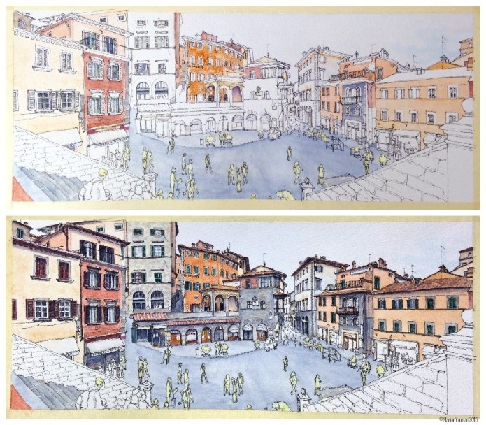 Cortona - a little watercolour and a lot of watercolour
